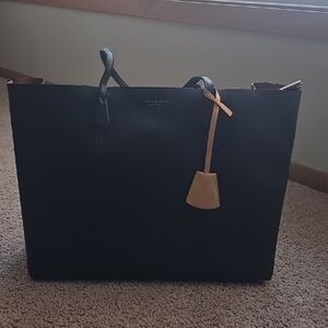 Tory Burch Black Tote with Tan Accents